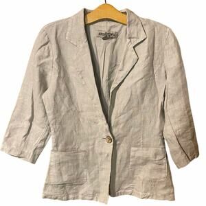 Attr@ttivo Cream 100% linen button Blazer 3/4 sleeves made in Italy Small preppy